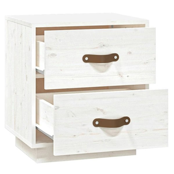 Berkfield Bedside Cabinet White 40x34x45 cm Solid Wood Pine
