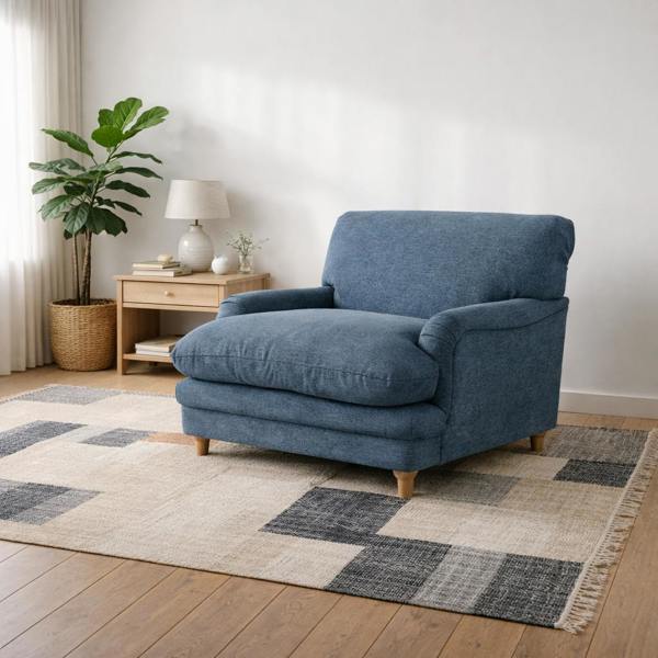 Wyld Haus Bambola Retro Denim Blue Cushioned Armchair