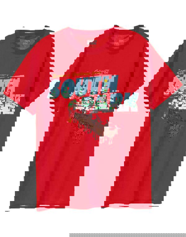 South Park Mens Red Season's Greetings Short Sleeved T-Shirt