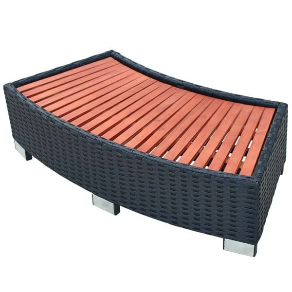 Berkfield Spa Step Poly Rattan 92x45x25 cm Black