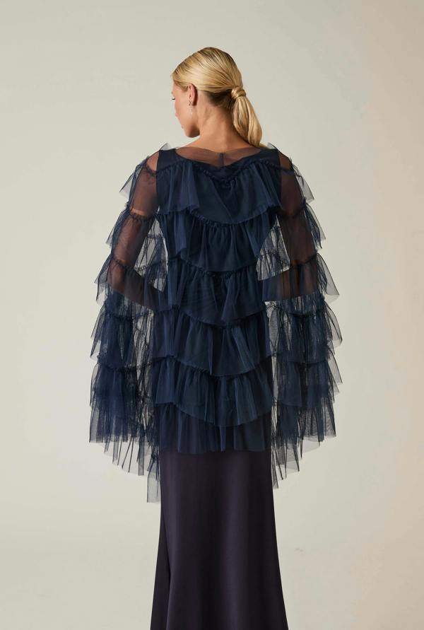 James Lakeland Navy Organza Shawl