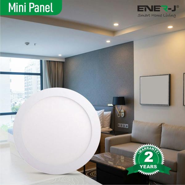 ENER-J 18W Recessed Round LED Downlight Panel, 220mm, 205mm Cut-Out, 3000K Warm White, 20,000 Hours, CE Driver, 2-Year Warranty - Pack of 4
