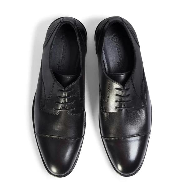 Paul Andrew Regent - Men's Black Burnished Leather Derby Shoes