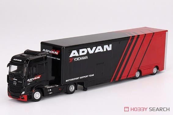 Mini GT Mercedes Benz Actros With Racing Transporter Advan RHD 1:64 Scale MGT00741R