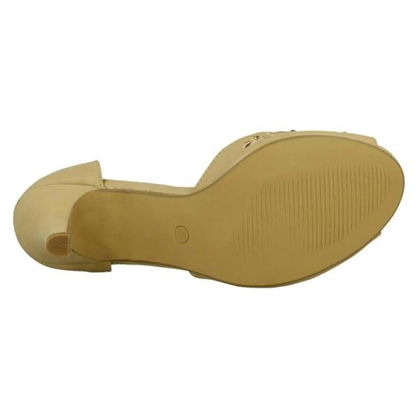 Spot On Ladies Spot On Peep Toe Slip On Court Shoe