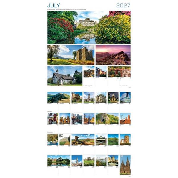 Around Britain 365 Photos Calendar 2027, Wall Calendars, Month To View, Travel, Gift