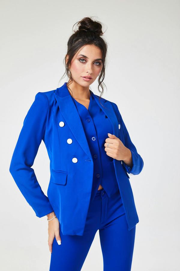 LuvForever Cobalt Blue 4-Piece Trouser Skirt Suit