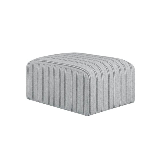 Wyld Haus Malmo Grey Stripe Upholstered Square Pouffe
