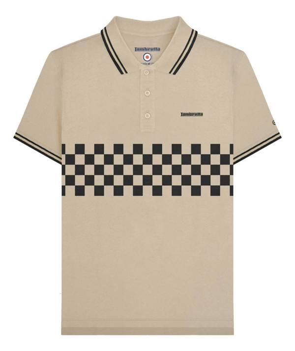 Lambretta Mens Classic Retro 2 Tone Mod Ska Casual Polo Shirt
