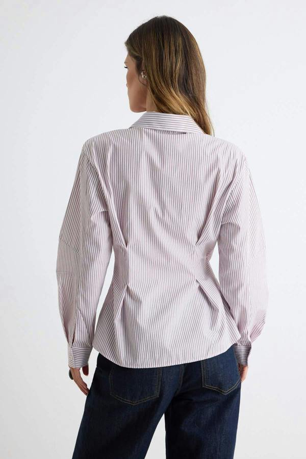WOVCOR Asymmetric Button Detail Regular Fit Long Sleeve Shirt