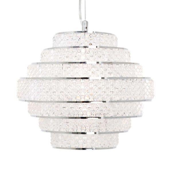 Pagazzi Lighting Heini Chrome & Crystal Ceiling Pendant