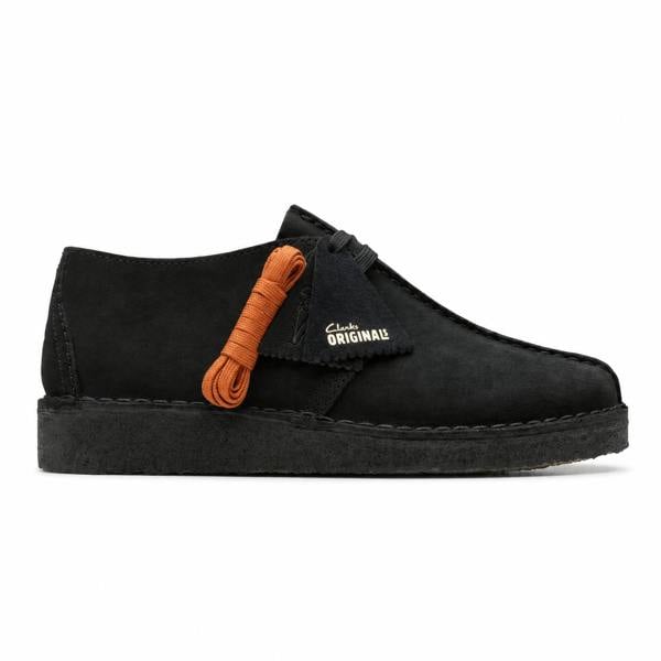 Clarks Originals Desert Trek Shoes Black Suede