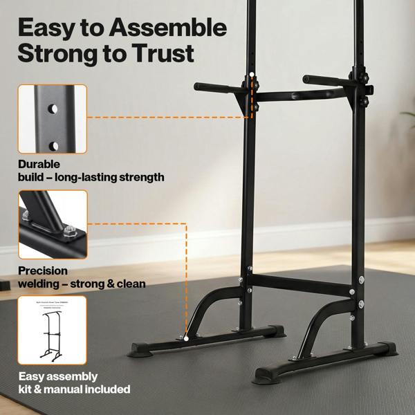 Centra Pull Up Station  9-Height Adjustable  150kg Carbon Steel  Black