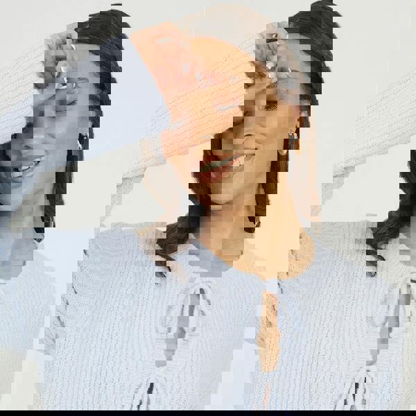 Brave Soul Blue Tie Fastening Fisherman Knit Cardigan - Blue Image 4