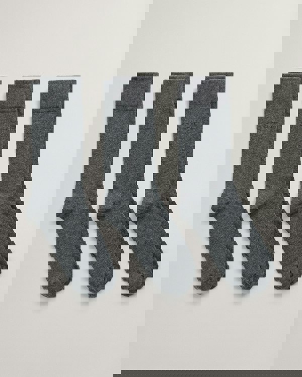 GANT Mens Soft Cotton Socks 3-Pack - 90 Charcoal Melange