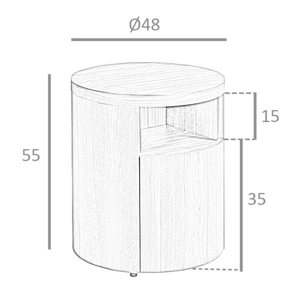Angel Cerdá Bedside table walnut 7051