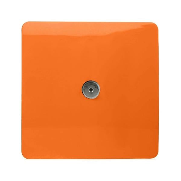 Trendi Switch 1 Gang Female Co-Axial Television Socket in Sunset Orange