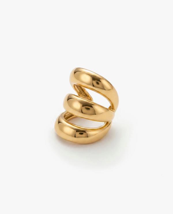 Elk & Bloom Triple Wrap 14k Gold Huggie Hoop Ear Cuff