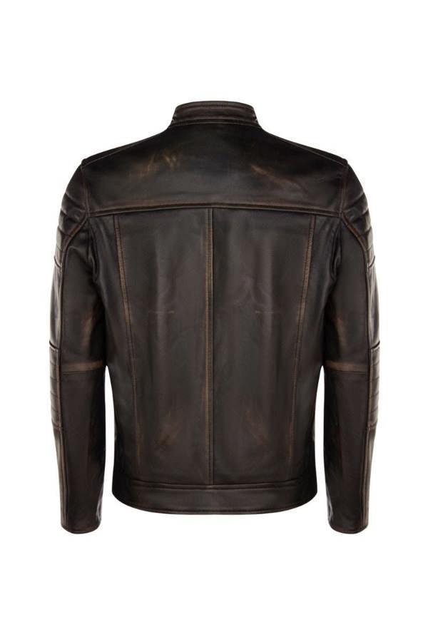 Infinity Leather Mens Vintage Leather Retro Biker Jacket - Milan