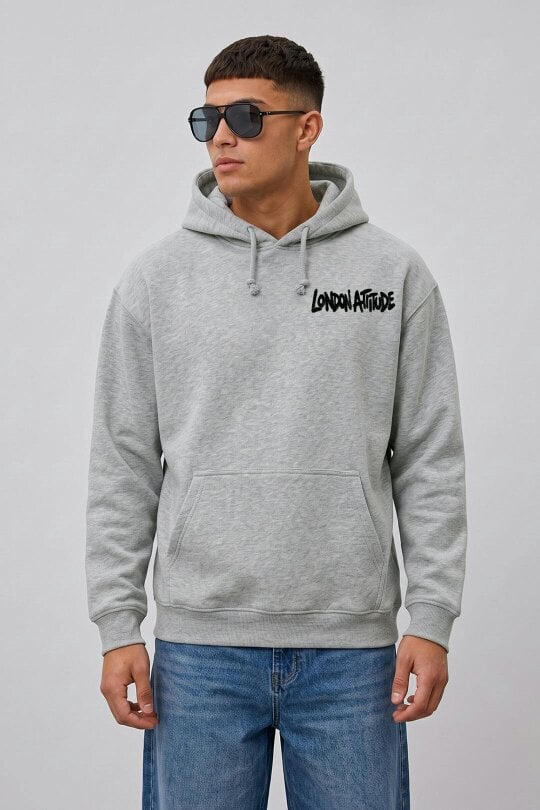 London Attitude Oversized City Graffiti Graphic Hoodie
