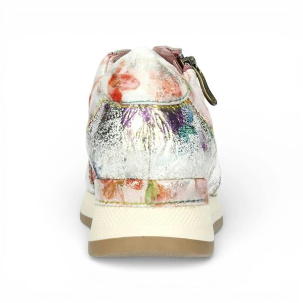 Laura Vita Gycmo 58 - Women's Rose Pink Floral Leather Sneakers