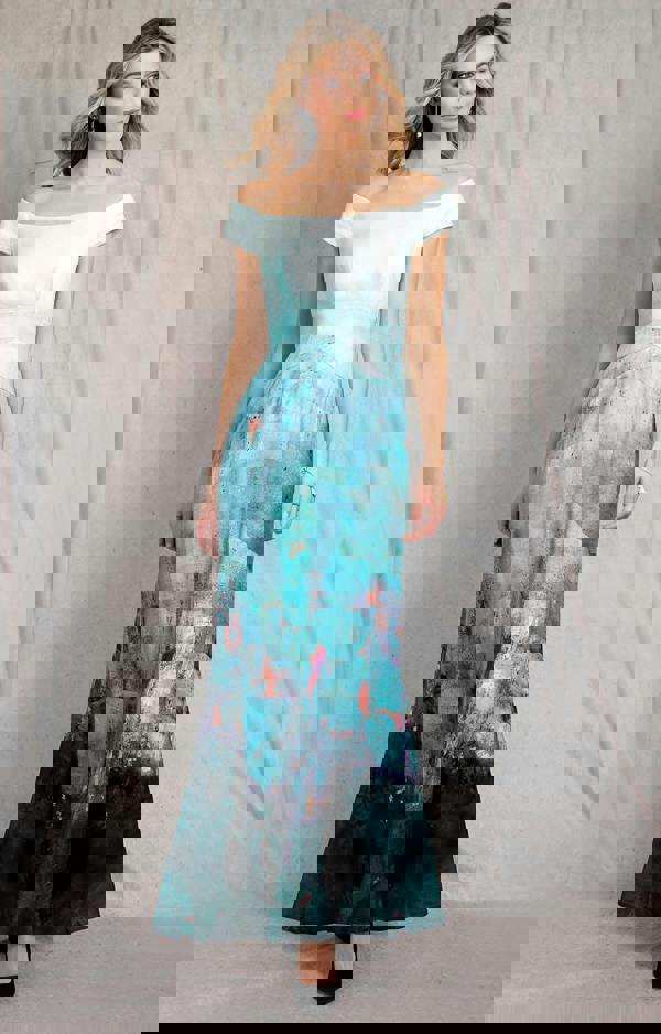 Alie Street London Jasmine Off The Shoulder Gown - Aquatic Ombre