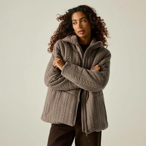 Regatta Womens/Ladies Amaryl Cable Knit Padded Jacket - Mocha - 
