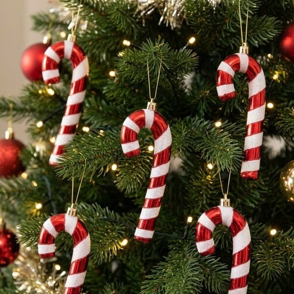 Garden Greatness Sleigh Bells Hanging Candy Cane Ornaments (4 Pack)