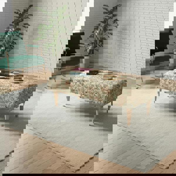 Premium Patterned Lid Coffee Table Ottoman – Multi - Functional Luxury Storage Bench - ISTOOLS