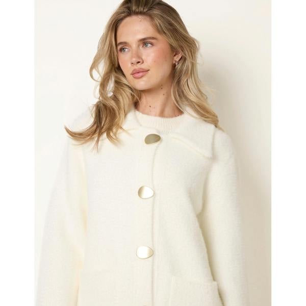 Blue Vanilla Overcoat With Classic Collar
