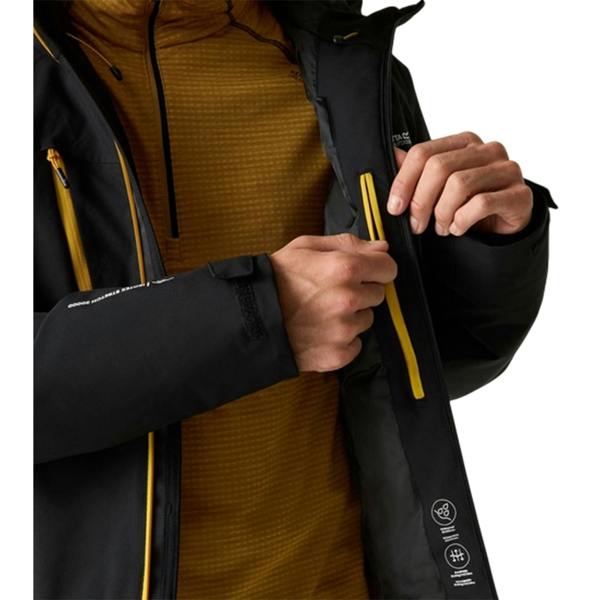 Regatta Mens Highton Two Tone Waterproof Stretch Insulated Jacket - Black/Sunset - 