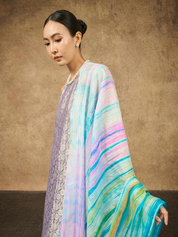 Pastel Rainbow Silk Scarf – Hand-Dyed Mulberry Silk, Beach Wrap & Gift for Her