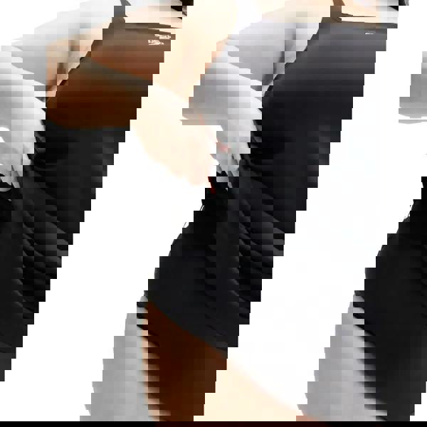 Black plus size Speedo Essential Swim Dress with ruched one-piece