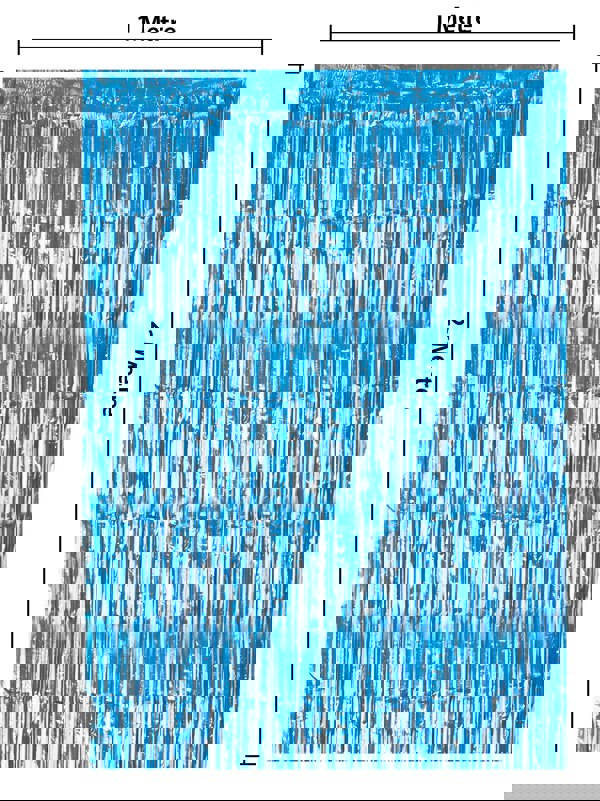 Cheetah Shimmer Tinsel Curtain, 2M x 1M Blue