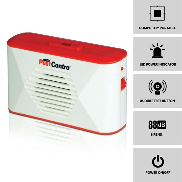 Lentek Portable Battery Opeated Rodent Repeller  Ultrasonic Mice & Rat Deterrent for Car, Garage & Home