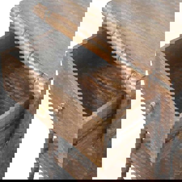 Artisan Furniture Solid Wood Bamboo Carved Bedside Table