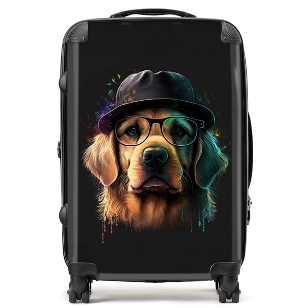 Warren Reed Golden Retriever Dog Splashart Suitcase