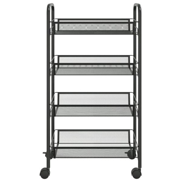 Berkfield 4-Tier Kitchen Trolley Black 46x26x85 cm Iron