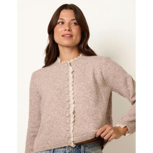 Blue Vanilla Lace Trimmed Cardigan