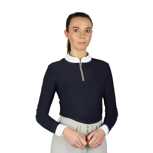 Coldstream Womens/Ladies Elrick Show Long-Sleeved Competition Shirt - Navy