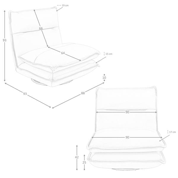 Angel Cerdá Taupe grey leather swivel armchair 5244