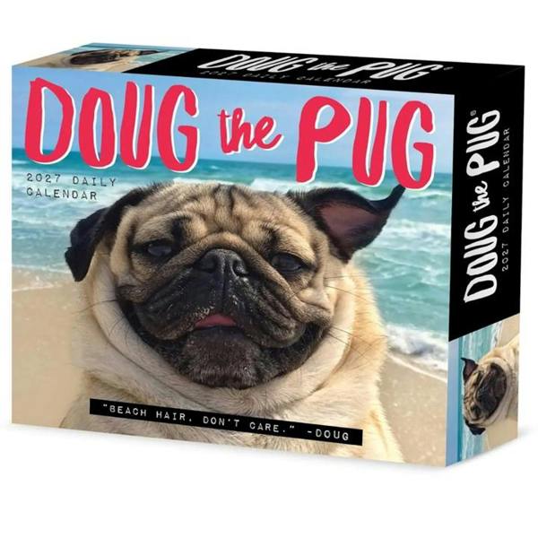 Doug The Pug Desk Calendar 2027, Desk Calendars, Day To View, Dogs, Gift