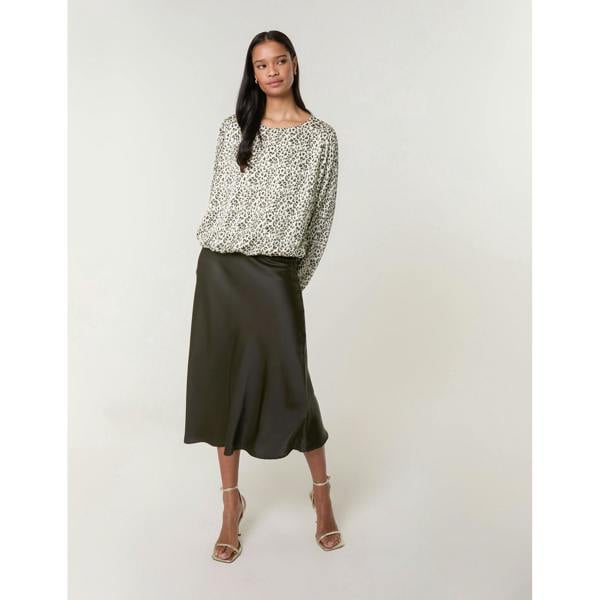 Blue Vanilla Leopard Print Elasticated Hem Blouse