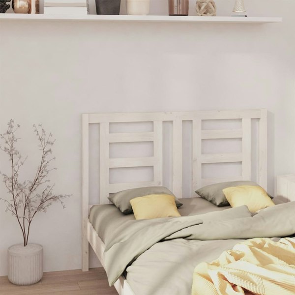 Berkfield Bed Headboard White 126x4x100 cm Solid Wood Pine