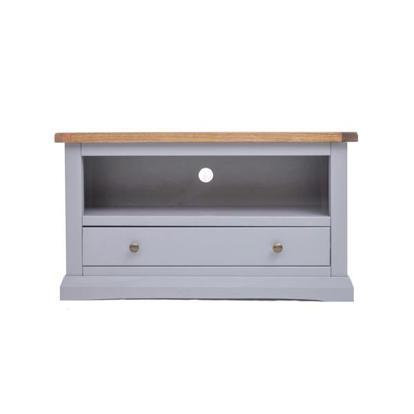 Rocca Grey 1 Drawer TV Cabinet Brass Knob