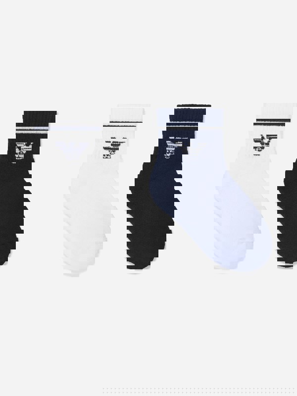 Emporio Armani Boys Cotton Logo Socks in White