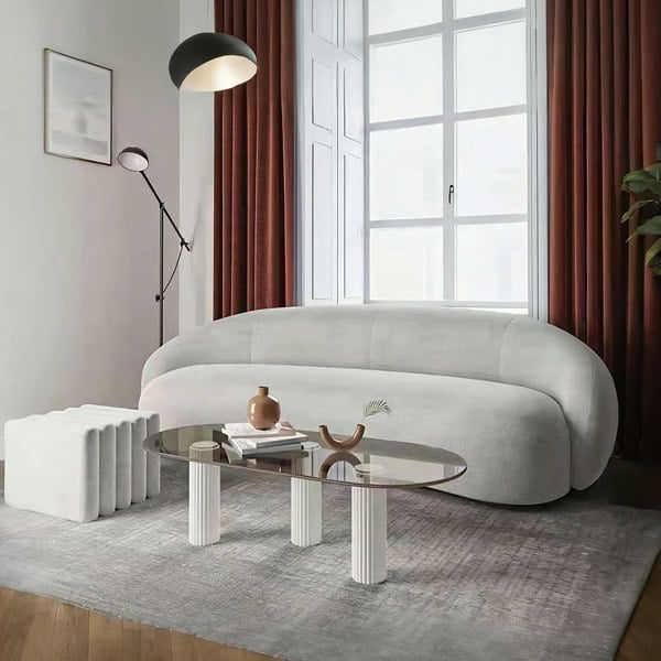 Julep Modern Curved Three Seater, Four Seater Sofa, Velvet-Weilai Concept-Weilai Concept