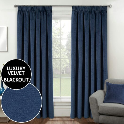 Enhanced Living Oxford 100% Blackout Luxury Supersoft Velvet Thermal Tape Top Curtains for Living Room & Bedrooms