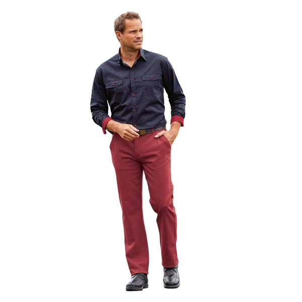 Atlas For Men Mens Twill Plain Stretch Chinos - Brick Red