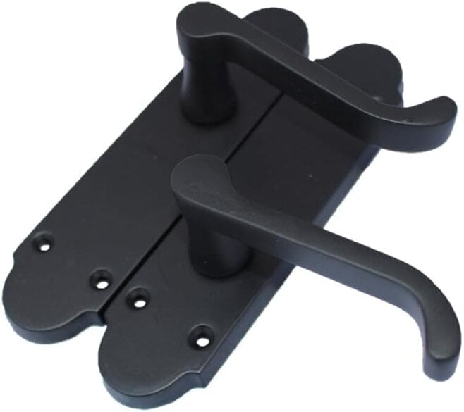 EDH Door Hardware Matt Black Internal Door Handles – 170mm x 42mm – 1, 4 or 6 Pairs – Handle Only or with Tubular Latch
